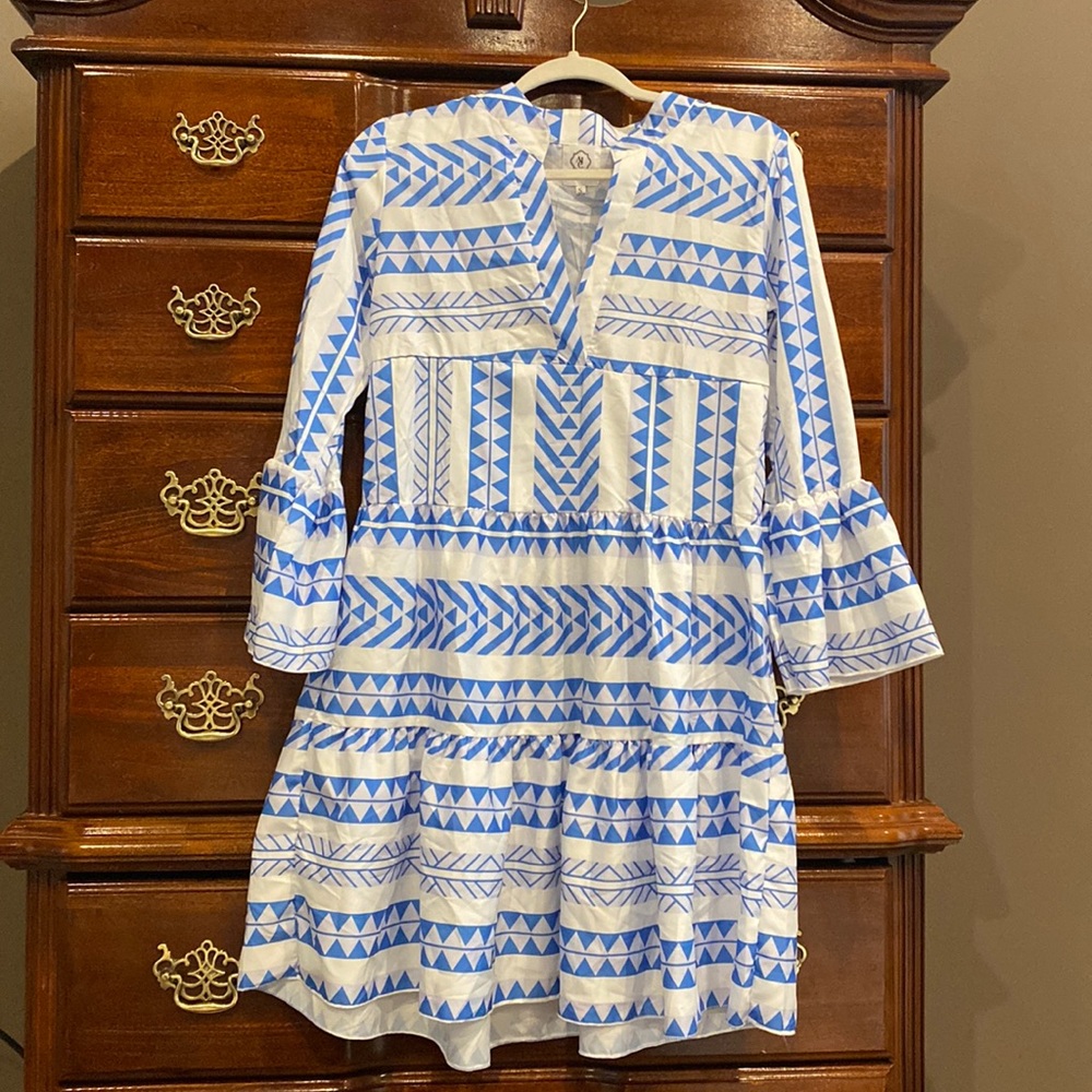 Arthur Jane Claire dress blue and white size small